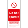 Anhänger für Warnhinweise "Do not operate" 75x160mm (10St)